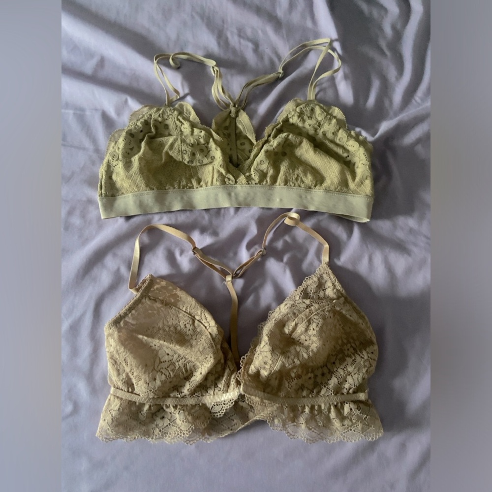 Nude Lace Bralettes, 1 Target (Size S), 1 Aerie (Size M)